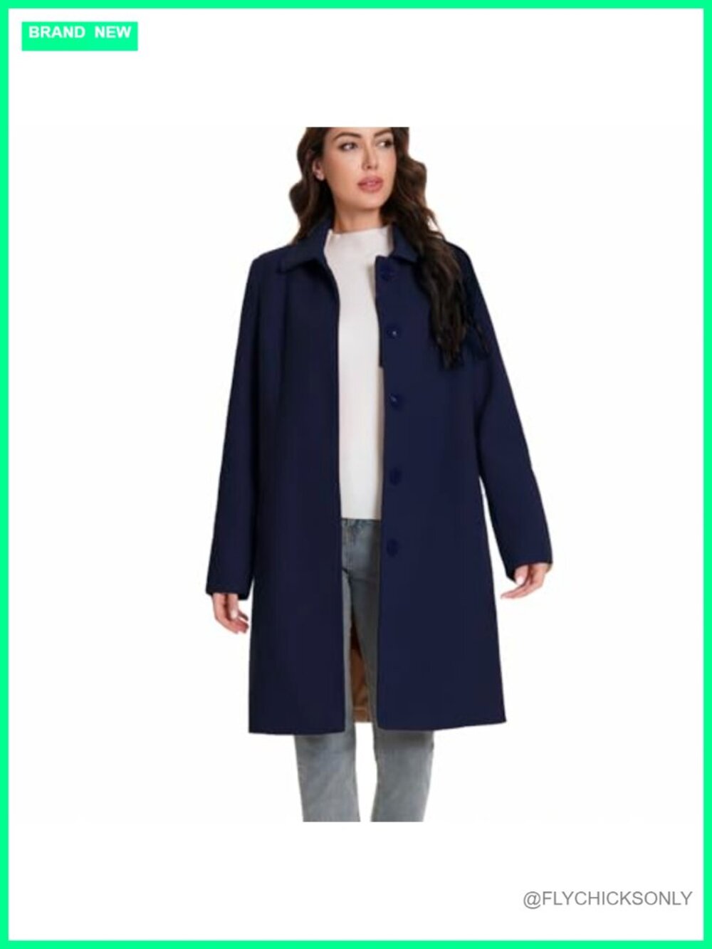 Mid Length Dress Coat Single Breasted Fully Lined Pockets